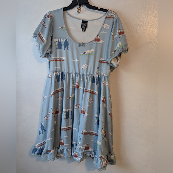 Studio Ghibli Spirited Away Sea Railway Ruffle Dress - Picture 1 of 7